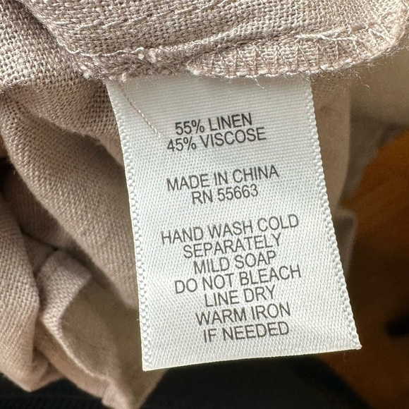 Sigrid Olsen Taupe Black Embroidered Linen Blend Maxi Dress S | Coastal Grandma - Picture 7 of 8